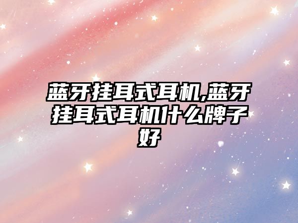 蓝牙挂耳式耳机,蓝牙挂耳式耳机什么牌子好